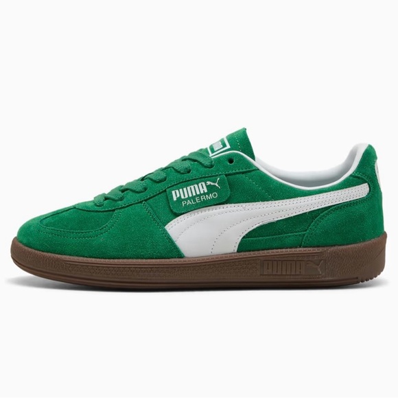 NIB Puma Palermo Green Suede Sneakers Kids 6/ Womens 7.5 - Picture 2 of 9